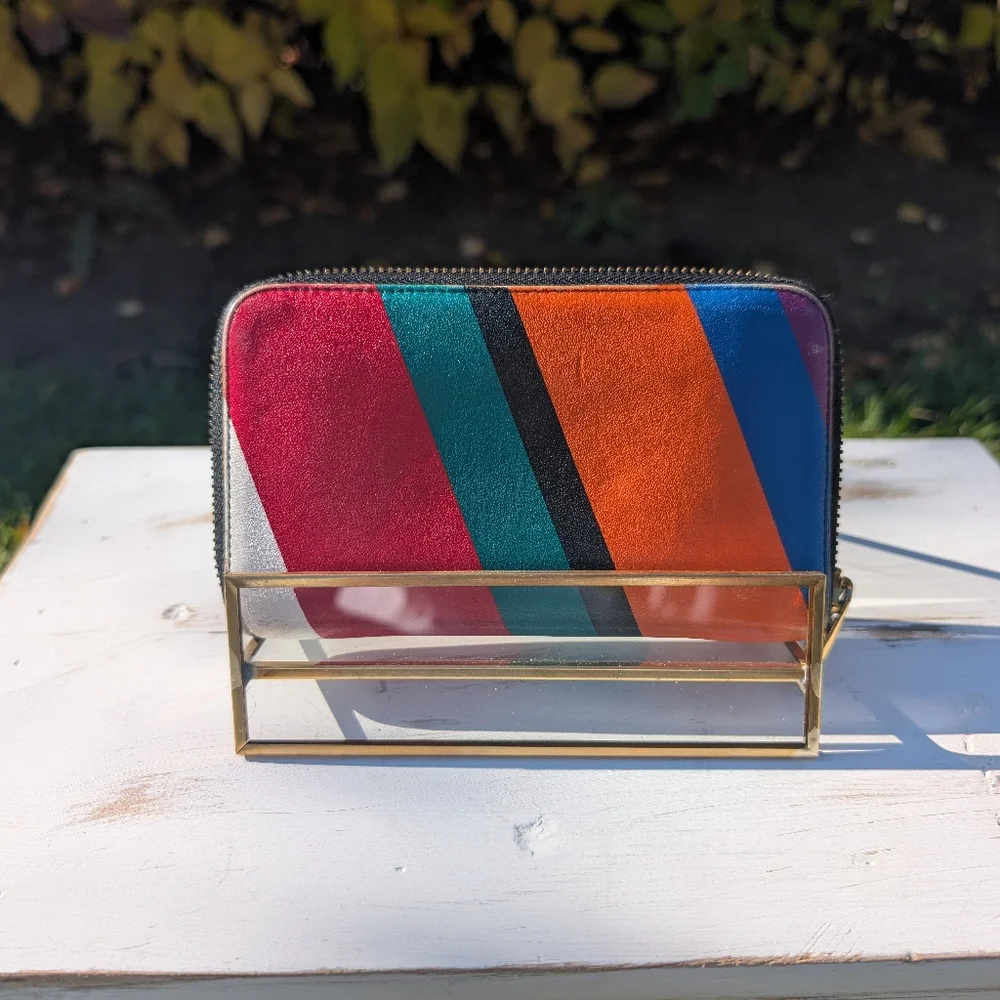 Loewe Zip-Around Compact Wallet Multicolor Crocodile Logo - GUC! - Picture 2 of 16